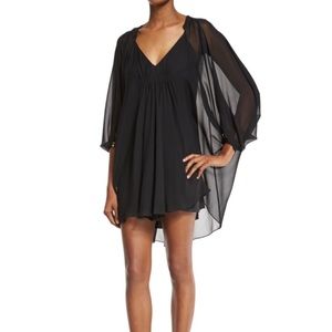 Diane con Furstenberg Black Flowy Mid Length Dress